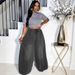 Women's Clothing New Women's Clothing Street Casual Versatile Elastic Waist Wide Leg Pants_mkmklike.com
