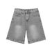 Men's Niche Distressed Washed Denim Shorts Slimming Straight Leg Five Quarter Length Hong Kong Style Retro mid Length Shorts_mkmklike.com