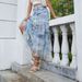 Women's Clothing Summer Personality Street Cake Skirt Mesh Floral Stitching Denim Skirt_mkmklike.com