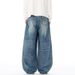 American High Street Washed Faded Loose Jeans For Men Cleanfit Pocket Design Cargo Wide Leg Pants_mkmklike.com
