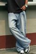 Mens Baggy Jeans Vintage Plain Pants Casual Wide Leg Loose Fit Denim Hip Hop Jean_mkmklike.com