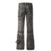 Men’s & Women’s Distressed Patchwork Cargo Jeans – Oversized Flared Denim Pants With Raw Hem (S-L, Black)_mkmklike.com