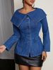 Street Style Oversized Collar Denim Long Sleeve Coat Versatile Fashion Sexy Personality Women's Jacket Trendy_mkmklike.com