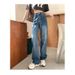 LiLi Apparel Women's Fleece-Lined Starry Galaxy Rhinestone Wide-Leg Jeans 2026 Winter High-Waisted High-End Floor-Length_mkmklike.com