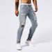 Men's Clothing Men's Casual Ripped Jeans Personality Patch Ins Tight Trousers Jeans_mkmklike.com