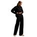 2025 New Cross-Border European And American Autumn Winter Polo Collar Casual Fashion Pullover + Wide-Leg Long Pants_mkmklike.com