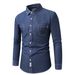 Pulse 2025 Cross-Border European And American Simple Retro Fashion Trendy Casual Denim Long Sleeve Men's Shirt_mkmklike.com