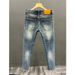 Men's Clothing Men's Trendy Ripped Cropped Jeans Lightweight Stretchy Slim Fit Versatile Spring Style Denim For Formal & Casual_mkmklike.com