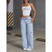 Women's plus Size Straight Leg Jeans High Street Style Loose Fit Versatile Bulk Discounts Available_mkmklike.com