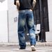 Men's Style Straight Leg Jeans Loose Fit Wide Leg Trendy Casual Trousers For Spring Autumn_mkmklike.com