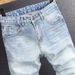 Men's Slim Fit Vintage Washed Blue Jeans Distressed Skinny Denim Pants Faded And Ripped Details Streetwear Style_mkmklike.com