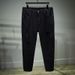 Large Size Men's Spring And Summer Ripped Jeans Men's Elastic Pure Black And White Jeans Men's Loose And Fat Plus Size Pants_mkmklike.com