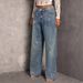 Women's Stretch Denim Jeans With Rhinestone Embellishments - Straight Leg, Comfort Fit, Blue Wide Leg Trousers For Casual & Office Wear_mkmklike.com