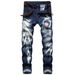 Men’s 3D Printed Stretch Jeans – Slim Fit Denim Pants With Artistic Patterns, Mid-Rise Straight Leg (28-42, Streetwear Ready)_mkmklike.com