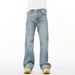 Vintage Washed Denim Flare Pants For Men - Retro High Street Style Comfortable Cotton Trousers_mkmklike.com