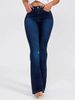 K New High Waisted Slim Fit Elastic Flared Jeans For Women_mkmklike.com