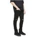 Men's High Street Slim Fit Jeans European American Kanye West Style Large Ripped Knee Elastic mid Waist Long Pants Trendy Black Blue_mkmklike.com