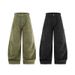 Men's Cargo Pants – Streetwear Vintage, 100% Cotton, Multi-Pocket & Wide-Leg Design (Black/Army Green/Khaki/Charcoal, S-XL)_mkmklike.com