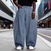 Vintage Light Blue Striped Wide-Leg Jeans – 90s Retro High Street Baggy Pants (S-XXL)_mkmklike.com