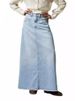 K Women's Loose Straight Casual Denim Midi Skirt. No Accessories_mkmklike.com