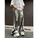 American Street Retro Heavy Rough Edge Gradual Change Jeans Men's High Street Horn Trousers Men Ins_mkmklike.com