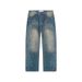 Distressed High-Street Jeans – Ripped & Bedazzled Denim (Black/Blue, Sizes 30-38) | Vintage-Inspired Streetwear With Rhinestone Details_mkmklike.com