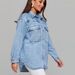Plus Size Denim Shirt - Oversized Women's Casual Button Down Chambray Top Lightweight Loose Fit Jean Jacket For Women_mkmklike.com