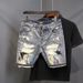 Men's Stretch Japanese Denim Shorts – Oversized Relaxed Fit With Vintage Hong Kong Style (28-36 Waist) – Breathable Summer Casual Shorts_mkmklike.com