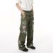 Men's Vintage Heavy-Duty Paint-Distressed Workwear Jeans – Multi-Pocket Utility Pants With Relaxed Fit & Raw Edge Detailing"_mkmklike.com