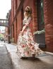 Women's new Bohemian printed chiffon dress with round neck, sleeves and big waist dress_mkmklike.com