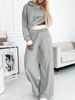 Women's Clothing Early spring outfit suit 2024 spring new women's casual hooded sweatshirt sports wide leg pants two piece suit_mkmklike.com