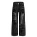 Post-apocalyptic Heavy-Duty Distressed Jeans For Men, Punk Style, Destroyed, Washed, Loose Straight-Leg Pants_mkmklike.com