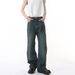 Men's Clothing Straight Leg Versatile Distressed Elastic Waist Vibe Style Washed Jeans_mkmklike.com