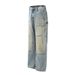 Wasteland Style Distressed Vintage Dirty Denim Flared Men's Trendy Patchwork Knife Cut Destroyed Washed Wide-Leg Long_mkmklike.com