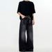 Vintage Washed Black Straight-Leg Jeans – Oversized Streetwear Denim Pants For Men (S-XL)_mkmklike.com