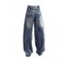 Vintage Flared Jeans For Women - High Waist Wide Leg Trousers, Plus Size Comfort Fit, Retro Denim Pants For Autumn_mkmklike.com