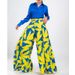 Women's Clothing new loose large size temperament printed shirt top wide-leg pants suit_mkmklike.com
