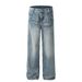 Men's Clothing Washed Straight Wide Leg Drape Trendy High Street Mopping Pants_mkmklike.com