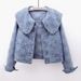 Women's Clothing Vintage-Inspired Denim Jacket For Women – Oversized Peter Pan Collar, Cropped Fit, Comfortable Stretch Fabric, Lightweight & Stylish_mkmklike.com
