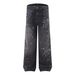 Unisex Black Straight-Leg Jeans With Star Embellishments – Relaxed Wide-Fit Denim Pants With Distressed Wash & Rhinestone Details_mkmklike.com
