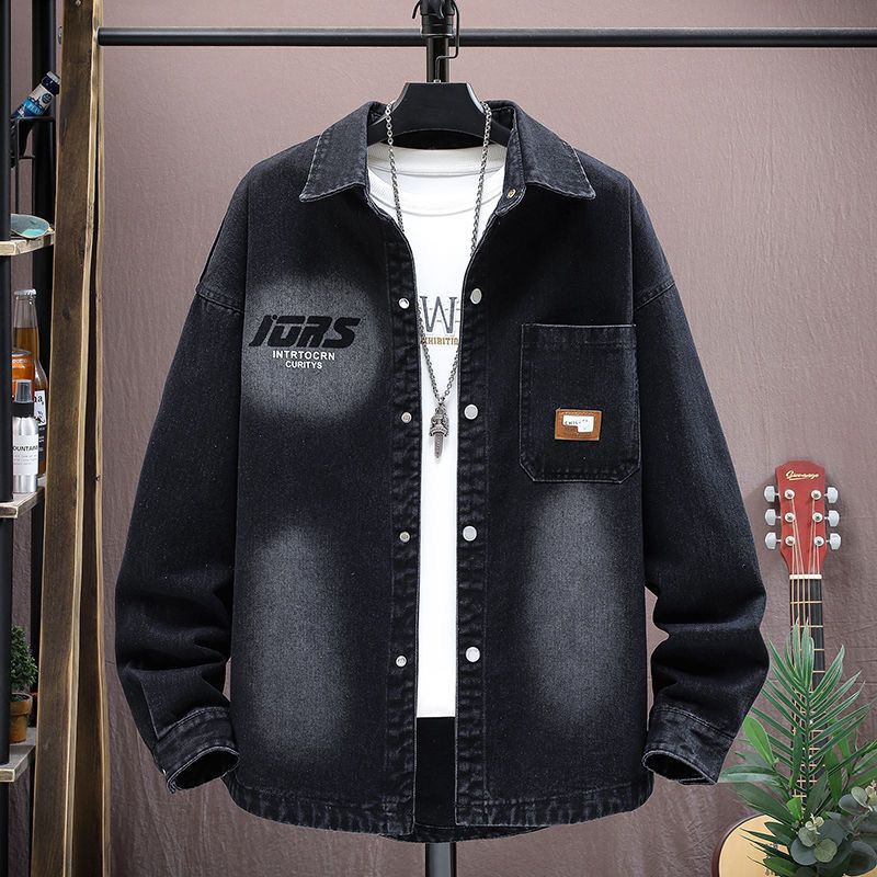 Men's Spring Autumn Casual Hooded Cowboy Jacket, New Handsome, Student And Youth, Loose Trendy Top_mkmklike.com
