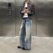 Vintage Washed Denim Jeans Relaxed Straight Fit Distressed Details Cleanfit Aesthetic for Men And Women_mkmklike.com