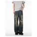 American High Street Retro Ripped Jeans Men's Spring And Autumn New Trendy Brand Ruffian Handsome Fried Street Straight Loose Long Pants_mkmklike.com