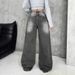 Women's High-Waisted Straight-Leg Jeans – Distressed Washed Denim Pants For Effortless Streetwear Style_mkmklike.com