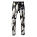 Youth Contrast Color Paint Splash Ink Graffiti Slim Fit Skinny Jeans For Men And Women_mkmklike.com