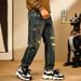 Men's Summer High-Waist Hip Hop Style Personalized Letter Print Jeans Handsome Trendy Streetwear Trousers_mkmklike.com