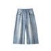 American Retro Washed Cropped Jeans For Men, Summer Casual Versatile Sporty Loose Wide-leg Straight Shorts_mkmklike.com