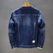 Men's Plus-Size Denim Jacket - Streetwear Blue Cotton Overshirt With Badge Details & Adjustable Fit (M-5XL)_mkmklike.com