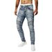 Men's Clothing Slim Fit Stretch Motorcycle Jeans Ripped Patchwork Trousers Street Style Fashion_mkmklike.com