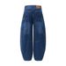 Large Pocket Scimitar Jeans Men's American Street Fashion Design Loose Wide-Leg Embroidered Floor-Length Long Pants_mkmklike.com